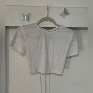 White top with cross cross details